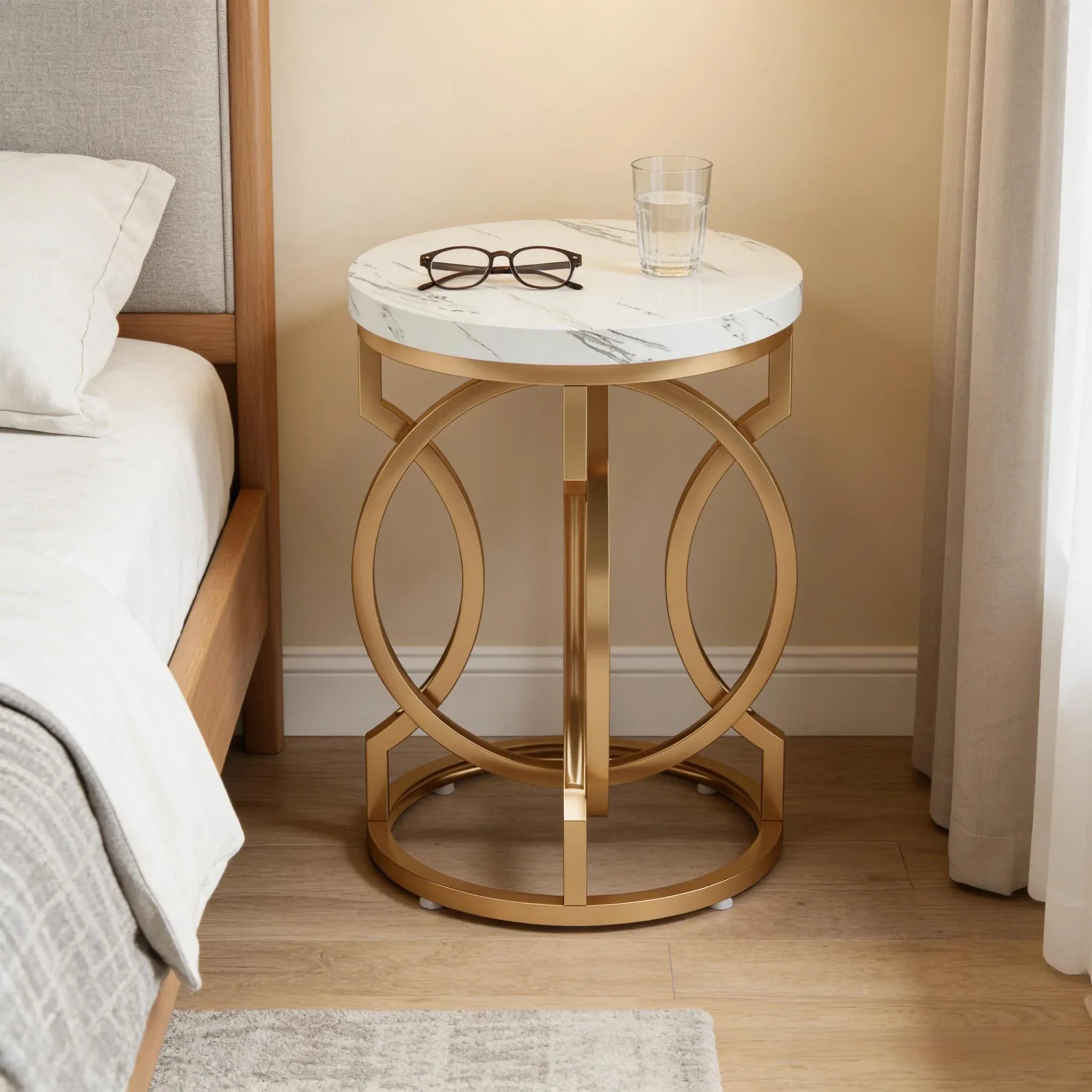 Small Couch Table,Round Bedside Table,End Table - Eloy Royal