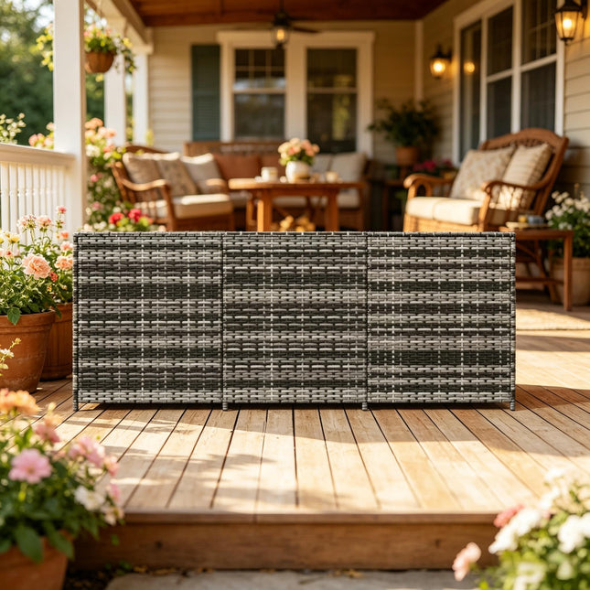 Garden Wicker Deck Box,Outdoor Storage Box,Waterproof Storage Box