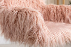 HengMing Modern Faux fur home office chair, fluffy chair for girls, makeup vanity Chair - Eloy Royal