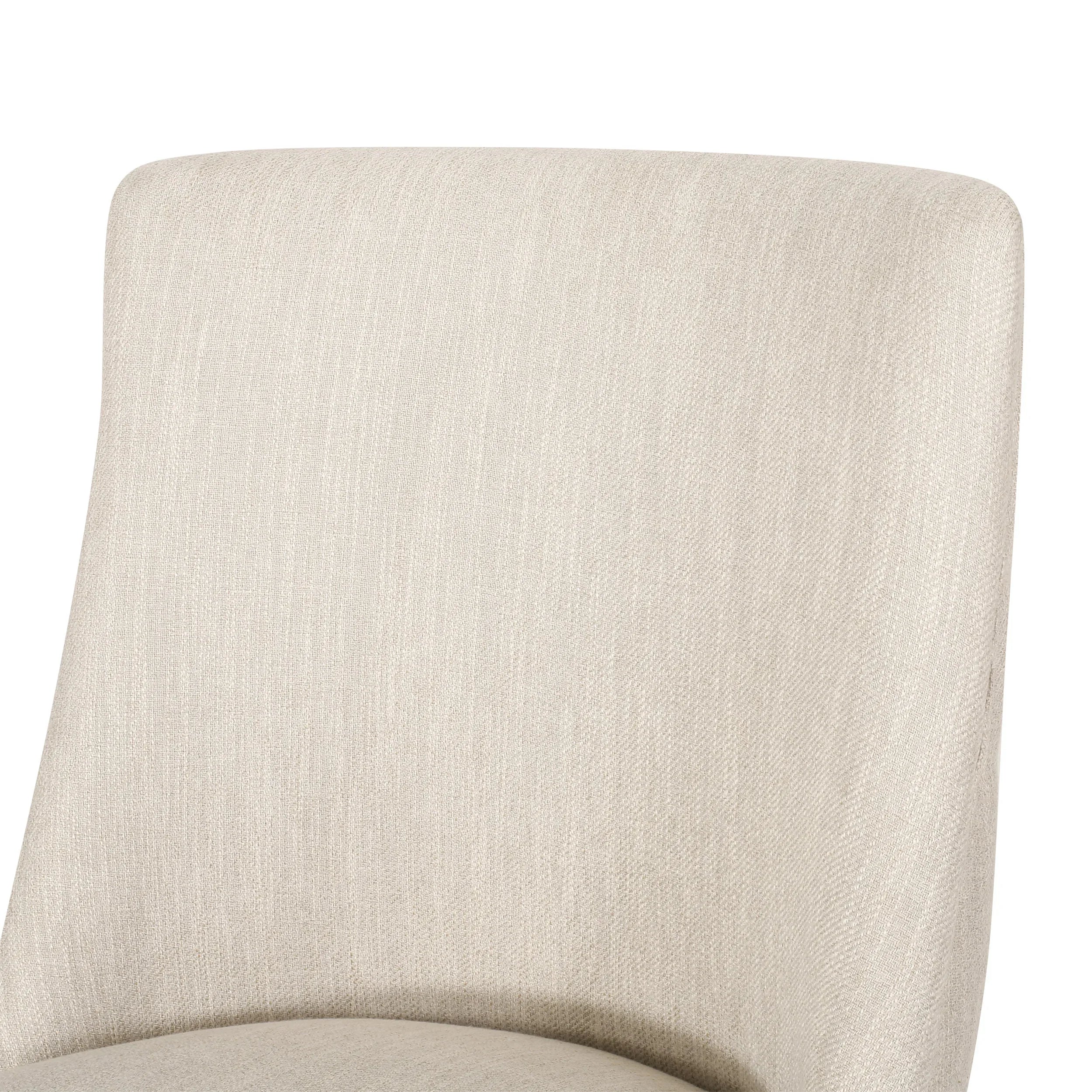 Classic Fabric Dining Chair Beige Upholstery 25x20x35 Inches - Eloy Royal