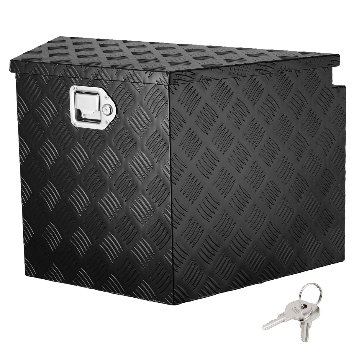 Trailer Tongue Box, Aluminum Alloy Diamond Plate Tongue Box Tool Chest, Heavy Duty Trailer Box Storage with Lock and Keys, Utility Trailer Tongue Box for Pickup Truck, RV, Trailer, 29'x16.2'x18'