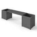 HDPE Outdoor Bench with Flower Boxes ,Gray  Seating and Plant Display Open‑bottom Pot Holder