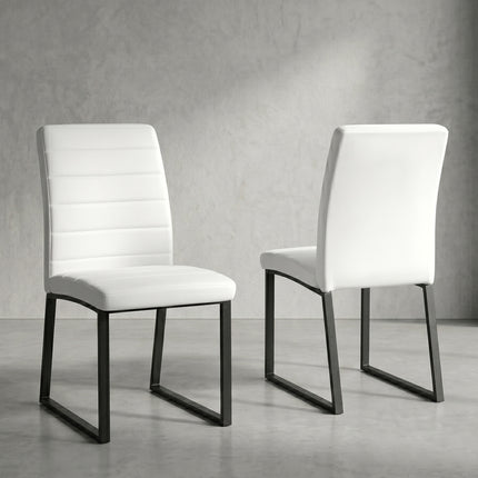 2-Pack - Premium PU office/dining chairs with high-density foam, sturdy iron legs (spray paint), multiple colors. Easy assembly