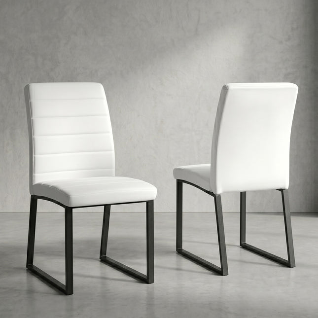 2-Pack - Premium PU office/dining chairs with high-density foam, sturdy iron legs (spray paint), multiple colors. Easy assembly
