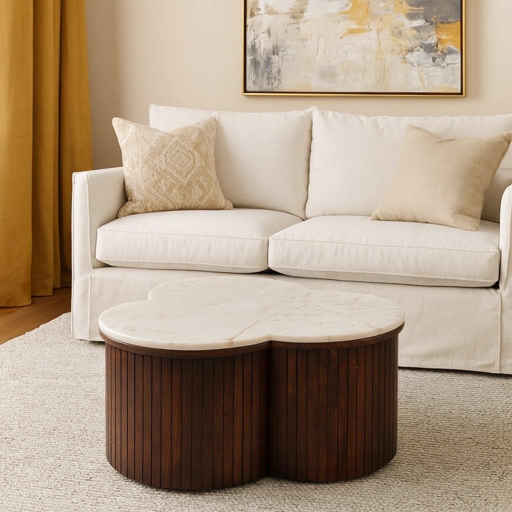 Artisan Furniture Solid Wood Verona Marble Coffee Table