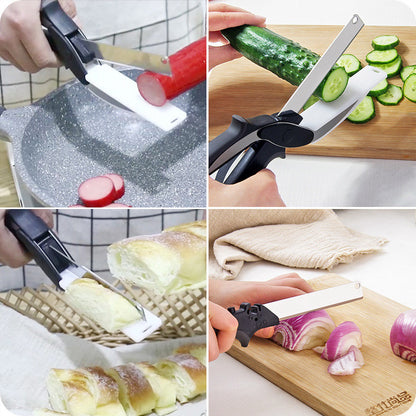 Stainless Steel Scissors Multifunctional Scissors Cutting Machine 2 In 1 Cutting Board Utility Knife - Eloy Royal