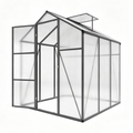 6 x 6 FT Walk-in Outdoor Greenhouse - Polycarbonate Garden Greenhouse with Sturdy Aluminum Frame, Adjustable Vents, Lockable Door & UV Protection for Backyard