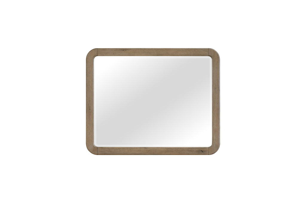 English Knotty Oak Inspired Landscape Mirror