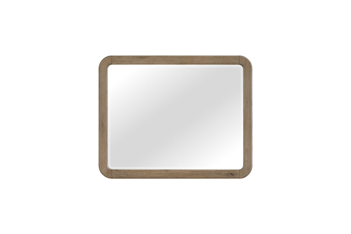 English Knotty Oak Inspired Landscape Mirror