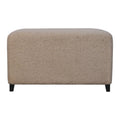 Solid Wood Bliss Cream Bouclé Ottoman