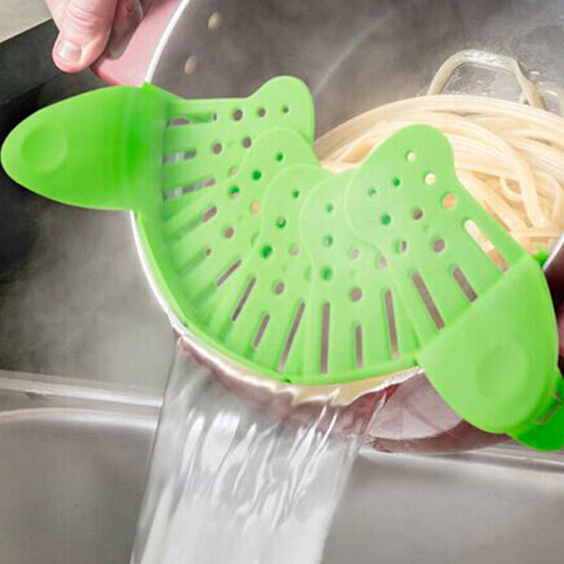 Universal Silicone Clip-on Pan Pot Strainer Anti-spill Pasta Pot Strainer Food Grade Rice Fruit Colander Strainer Kitchen Gadgets - Eloy Royal