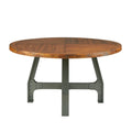 Lancaster Round Dining/Gathering Table with Adjustable Height in Amber and Graphite Wood Finish