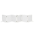 PawHut Wooden Dog Gate, 170' Freestanding Pet Gate, 6-Panel Foldable Dog Safety Barrier with 2 Support Feet for House Doorway Stairs, Small and Medium Dogs, White