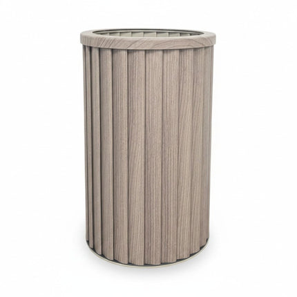 Round Strata Column Planter MD - Ash Brown