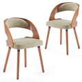 Wood Dining Chairs, Set of 2 Modern Upholstered Dining Chairs with Curved Backrest for Kitchen, Dining Room, Living Room