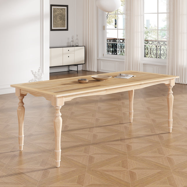 TOPMAX Vintage Traditional Extendable Dining Table with Removable Leaf