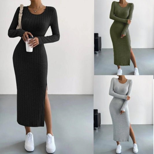 Knitted Long Dress Women's Clothing