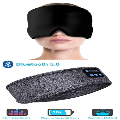 Wireless Bluetooth Sleeping Headphones Headband Thin Soft Elastic Comfortable Music Ear Phones Eye Mask For Side Sleeper Sports - Eloy Royal