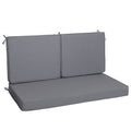 Set of 3 Outdoor Loveseat Cushion Set 48 x 24 Inch, Waterproof & 3-Year Fade-Resistant Patio Furniture Cushions with Removable Cover, Ties and Hidden Zipper - Gray