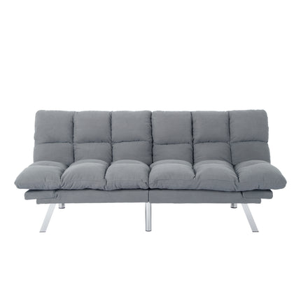 Multifuctional Sofa Bed, Foldable 2-Seater Sofa, Corduroy Fabric, Suitable for Living Rooms & Apartments (Light Gray)