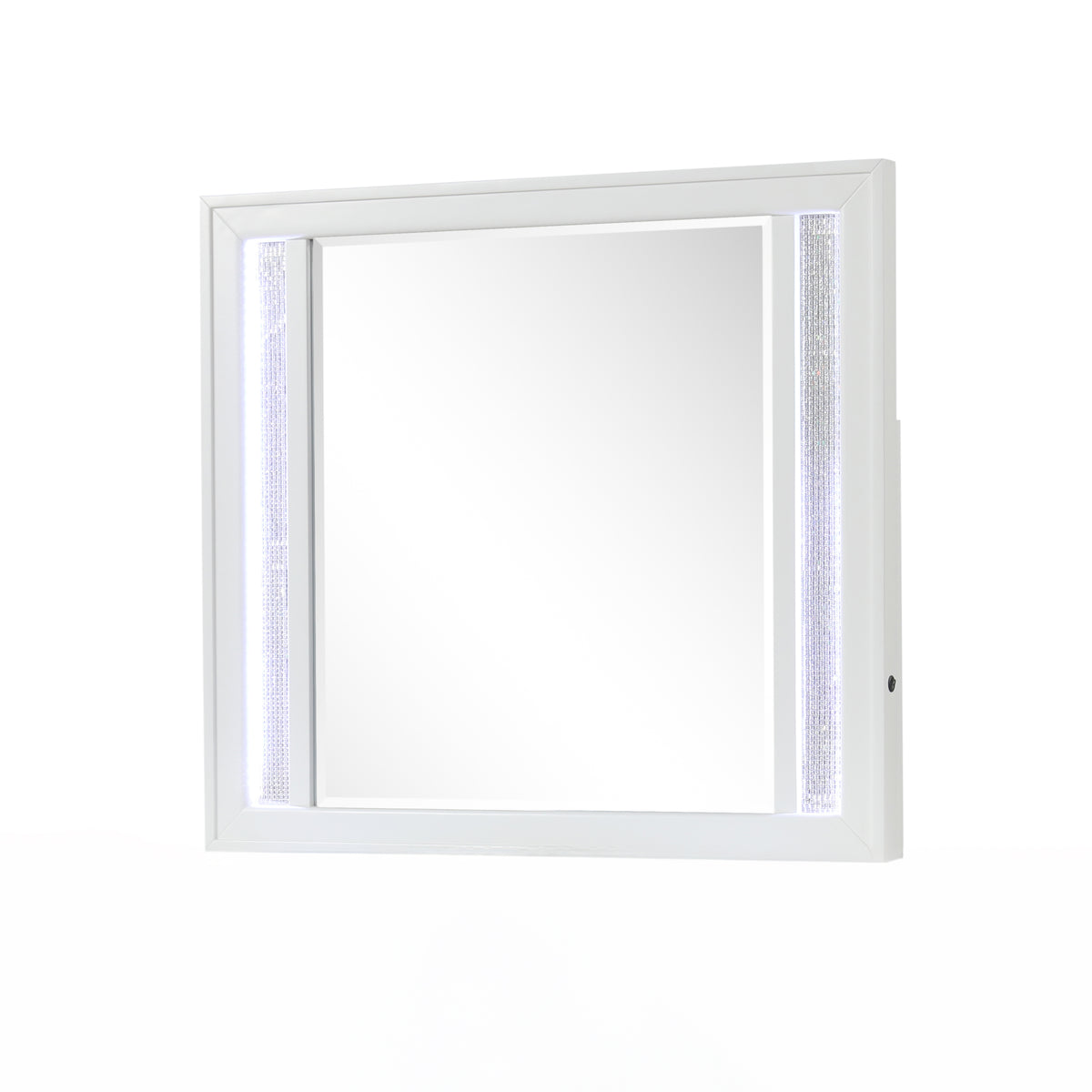 Abigale Modern Style Mirror for Dresser Top made with wood frame and LED in White (Includes Only Mirror)