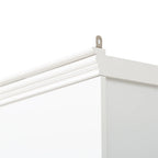 78.75''H 4-Tier Display Shelf, with 5-Colors Dimmable Ceiling Light, Freestanding Farmhouse Bookcases with Storage & Doors, Bookshelf with Adjustable Glass Shelves for Home & Office - White - Eloy Royal