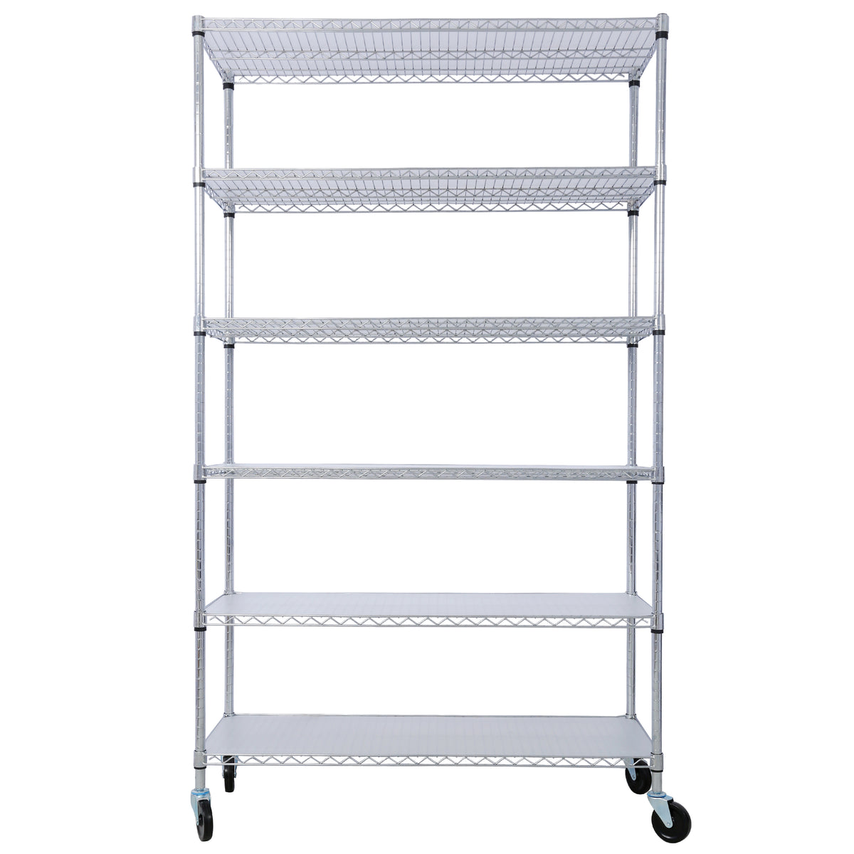 6 Tier 6000lbs Capacity NSF Metal Shelf Wire Shelving Unit, Heavy Duty Adjustable Storage Rack with Wheels & Shelf Liners for Commercial Grade Utility Steel Storage Rack, chrome- 84'H x 48'L x 20'D