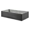 Metal Raised Garden Bed, 6 x 3 x 1.4 ft Outdoor Galvanized Planter Garden Box, Open Bottom Design, Large Planter Raised Bed for Growing Vegetables, Flowers, Herbs, and Succulents, Dark Gray