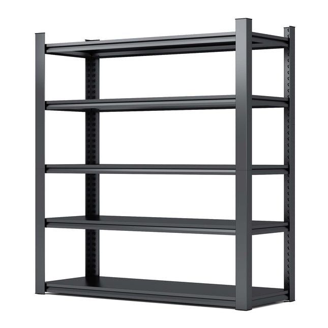 Industrial Metal Shelves 5 Tier Heavy Duty Storage Utility Rack Black Adjustable 47.2'W x 18'D x 78'H