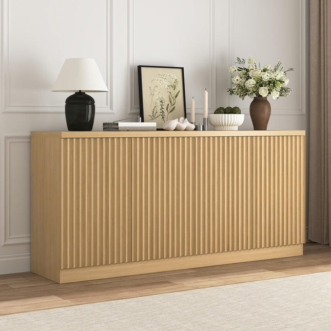 Buffet Cabinet with Storage with 62.60 in Sideboard Cabinet with 4 Doors