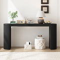 U_STYLE  Curved Design Console Table with Unique Vertical Stripe Design ,Suitable for Living Room,Study and Entrance