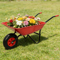 Steel TRAY wheel barrow trolley for red garden 12 inch pneumatic wheel
