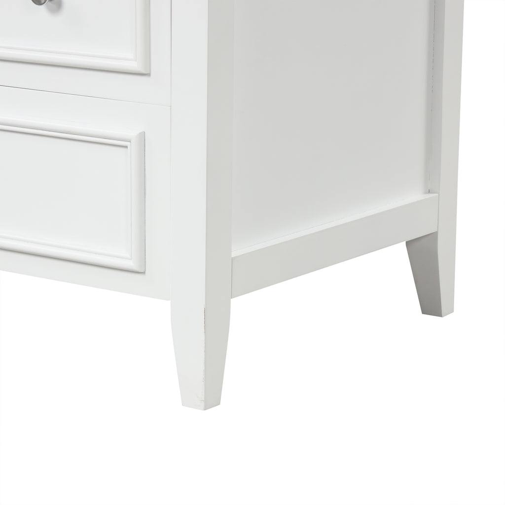 Giotto Three-Drawer Bathroom Vanity with Sink, White, 30 in