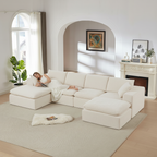 Modern Chenille cloud sofa, freely combinable, comfortable to sit on, suitable for modern living room furniture in homes, apartments, and offices