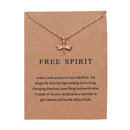 Paper Card Animal Necklace Series Pearl Balance Beam Hummingbird Necklace For Women