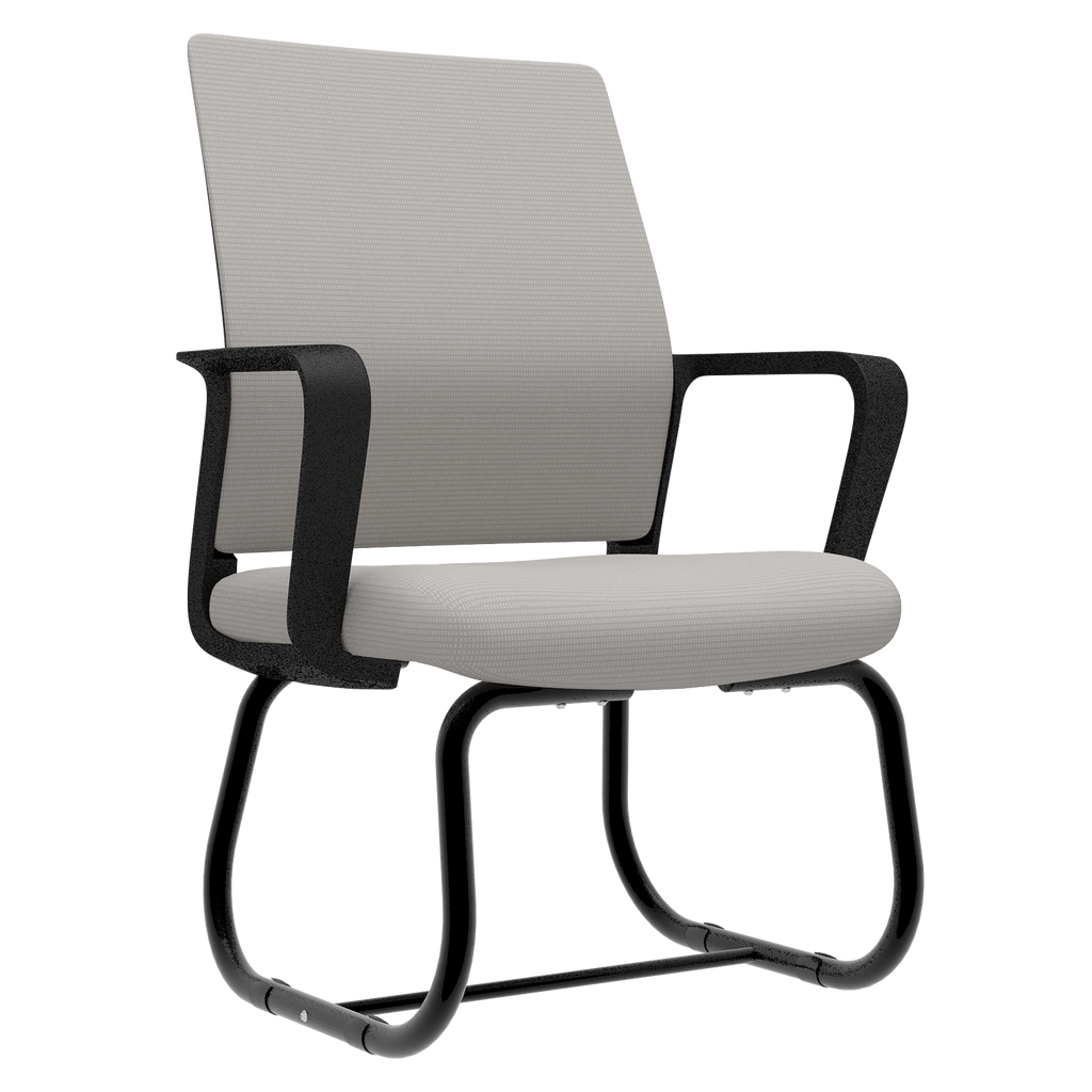 Minimalist Modern Office Chair with Metal Frame, Soft Comfort Mesh Backrest, Black+Gray, Polyurethane Cushion, Home & Office Use