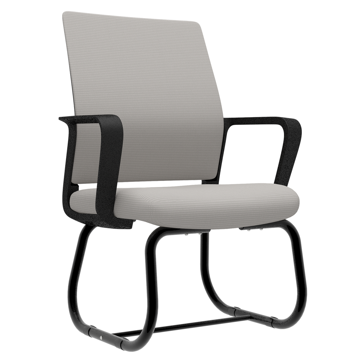 Minimalist Modern Office Chair with Metal Frame, Soft Comfort Mesh Backrest, Black+Gray, Polyurethane Cushion, Home & Office Use