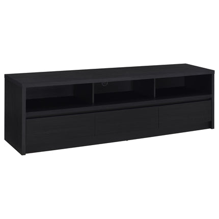 O'Brien Black 3-Drawer TV Stand Media Console with Whitewashed Finish, Engineered Wood, 78-Inch Wide