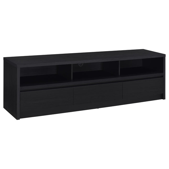 O'Brien Black 3-Drawer TV Stand Media Console with Whitewashed Finish, Engineered Wood, 78-Inch Wide