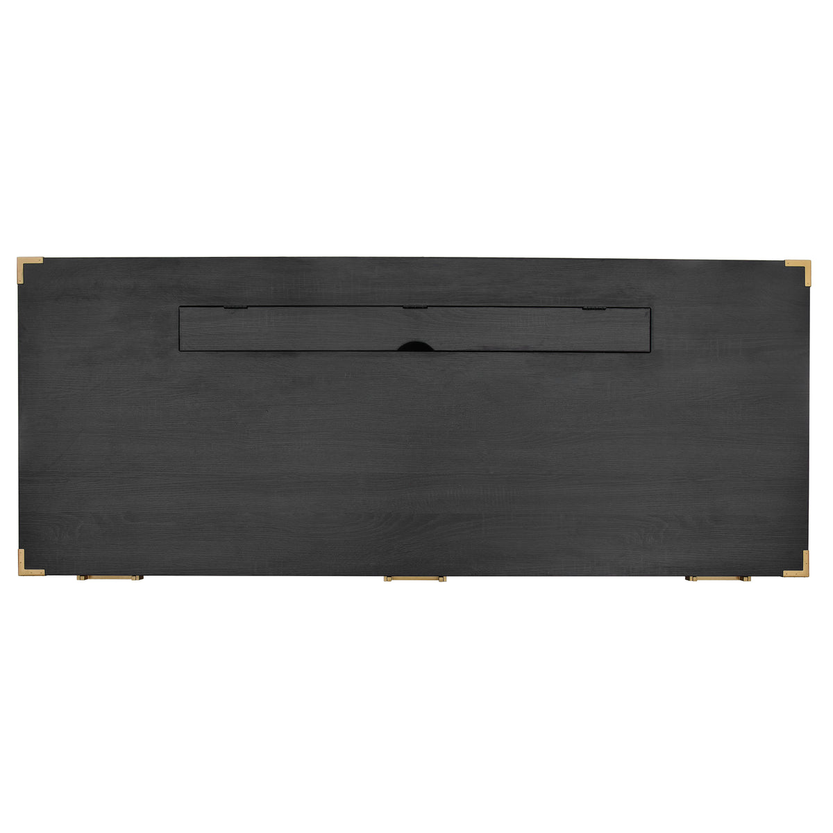 Sheridan Metal-Trim Executive Desk, Black and Gold, 70 in