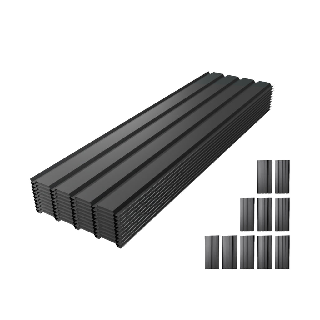 Metal Roof Panel Length 61IN 10PCS Galvanized Roof Panels Waterproof Heavy Duty Metal Roof Panels for Outdoor House Storage Stables Patio Garages Sheds,Gray
