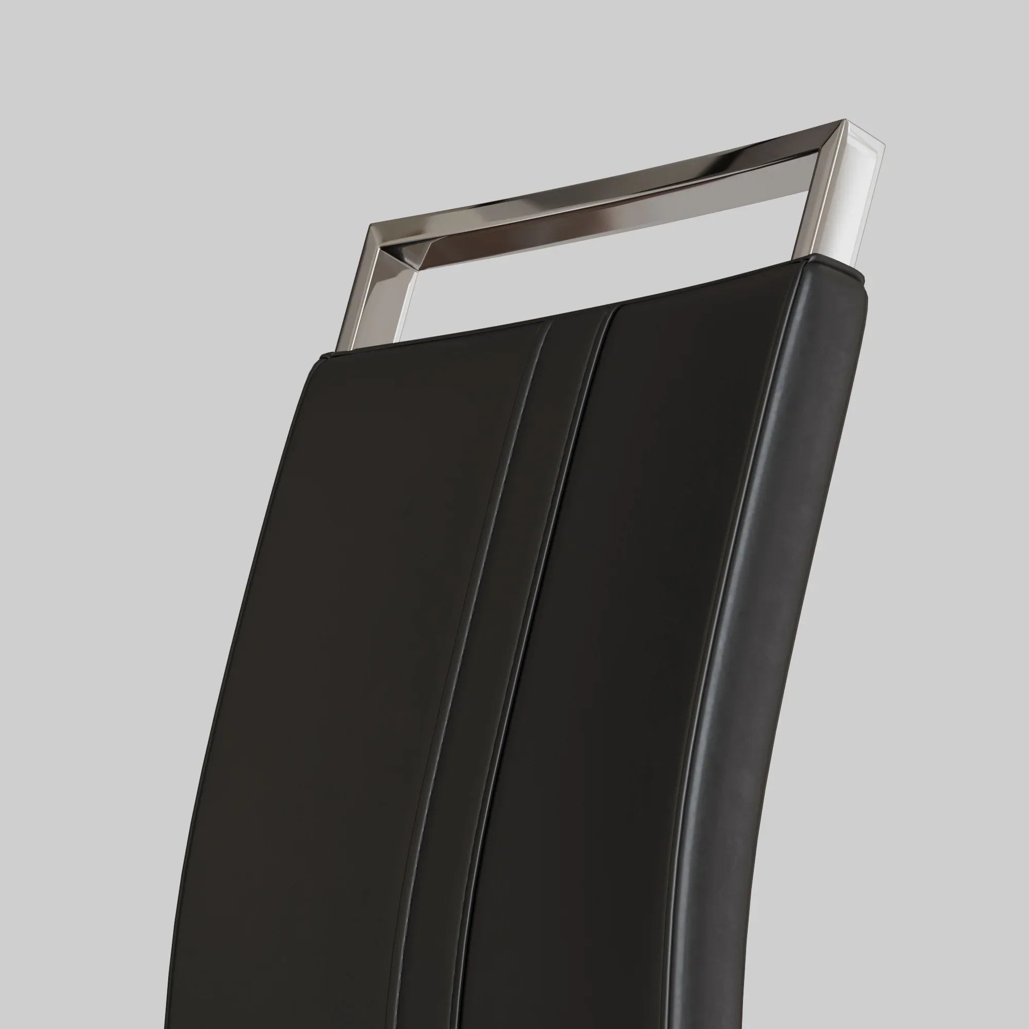 Modern Dining Chairs,PU Faux Leather High Back Upholstered Side Chair with C-shaped Tube plating Metal Legs for Dining Room Kitchen Vanity Patio Club Guest Office Chair (Set of 4) (Black+PU Leather) - Eloy Royal