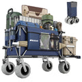 300L Beach Wagon with 58' Expandable Tailgate, 500lbs Heavy Duty Beach Cart with 9'' Wheels for Sand, Collapsible Folding Wagon with Side Pocket for Outdoor, Dark Blue