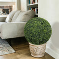 22.4IN Topiary Balls Artificial Outdoor Faux Boxwood Plants Large Green Decorative Spheres for Garden Front Porch Patio Planter Decoration, 2pcs/set