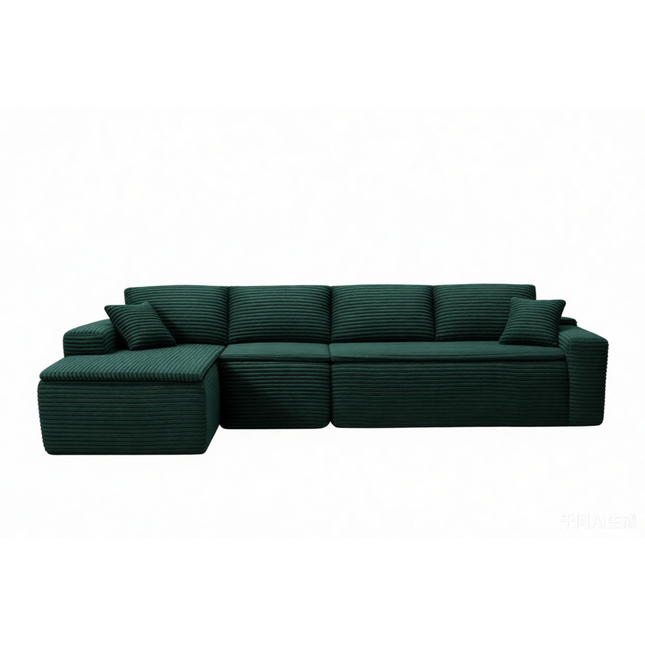 134' Modern Minimalist Modular Sectional Couch, Comfort L Shaped 4-Seat Lounge Sofa with Seat Cushion, Left Hand Facing
