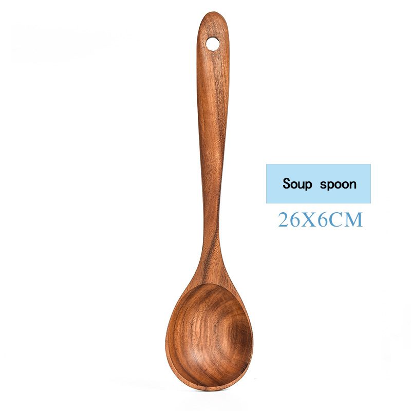 Factory Wholesale Teak Shovel Spoon Seven-piece Set Wooden Non-stick Pan Cooking Shovel Household Cooking Wooden Soup Spoon Kitchenware Set