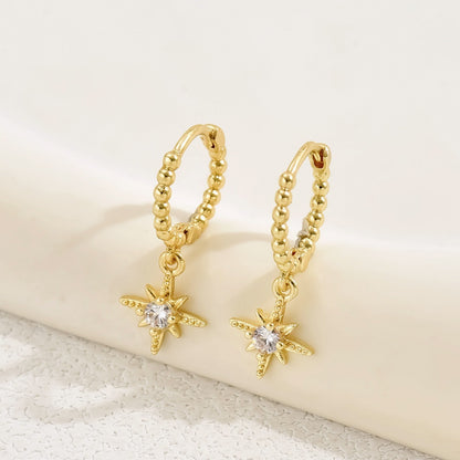 Women's 18K Personalized Fashion Earrings Eight Awn Star Stud Earrings