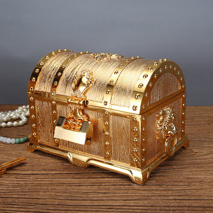 Retro Chinese Style Wedding Jewelry Box Alloy Hand Jewelry Storage Box With Lock