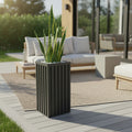 Square Grove Column Planter - Dark Bronze