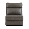 Armless Chair Leather Dark brown